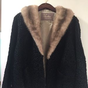 Vintage lamb and mink coat